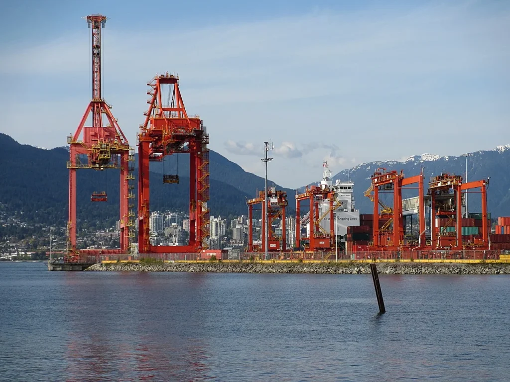 Vancouver container terminal, Canada, in a 2012 file photograph