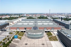 Messe Berlin exhibition grounds in an aerial file photograph from 2022