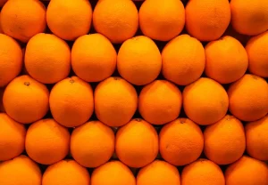 Oranges at Mercat de la Boqueria in Barcelona, Spain, photographed in October 2008