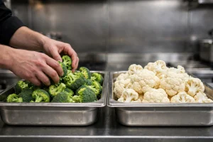 IQF broccoli vs cauliflower in commercial kitchen